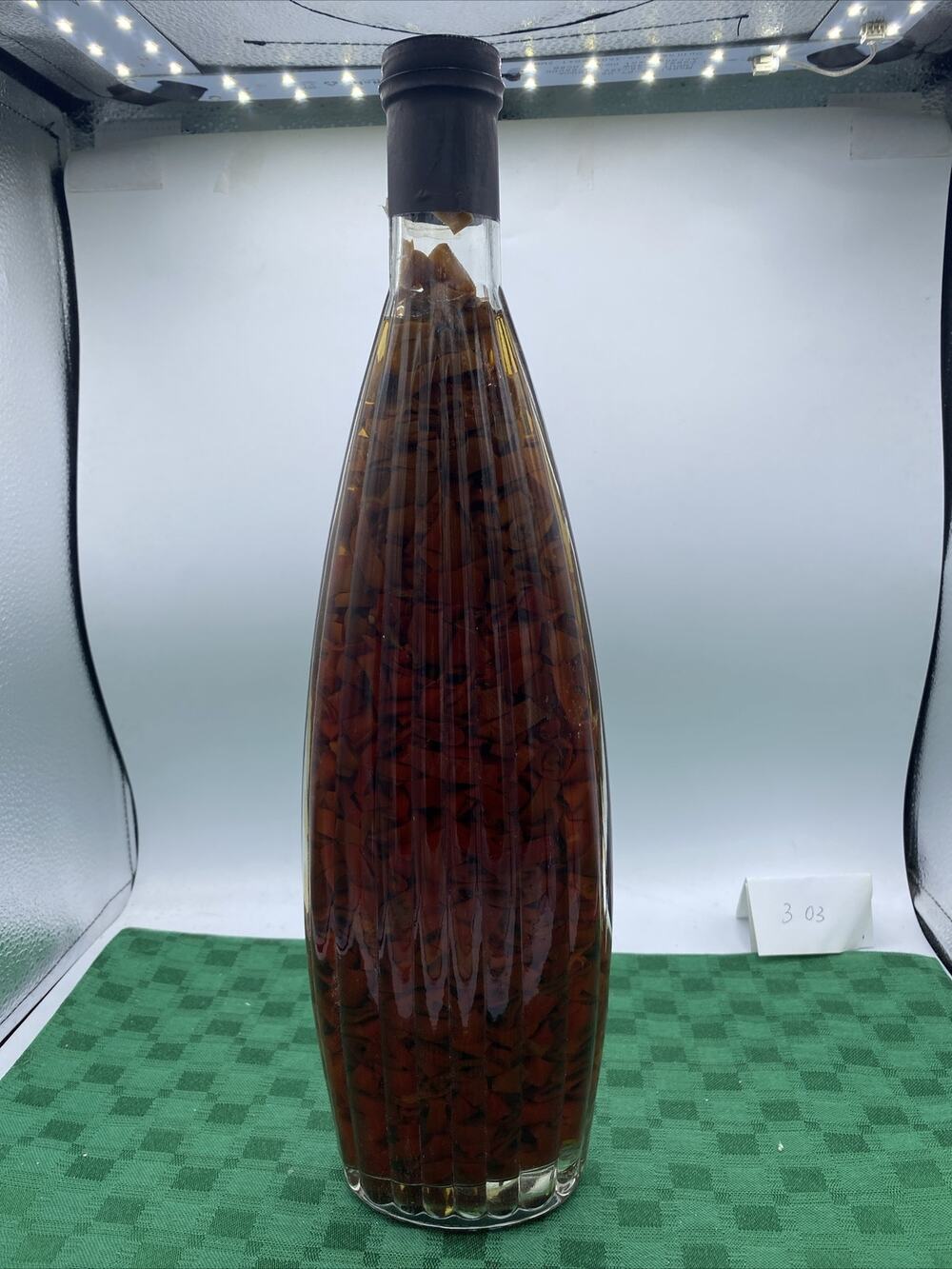 Vinegar Infused Decorative Unique Glass Bottle - 16” Multicolor. Vintage